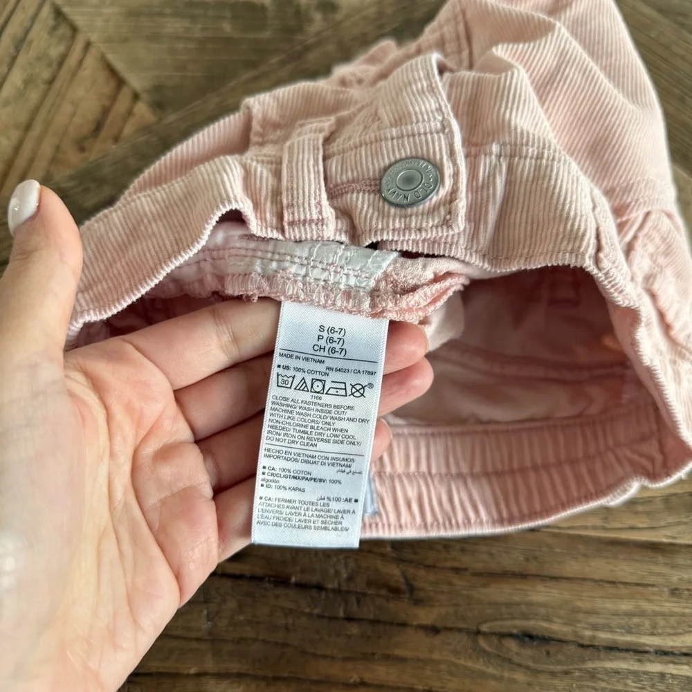 Old Navy Light Pink High-Waisted Corduroy Skirt for Girls Small 6-7